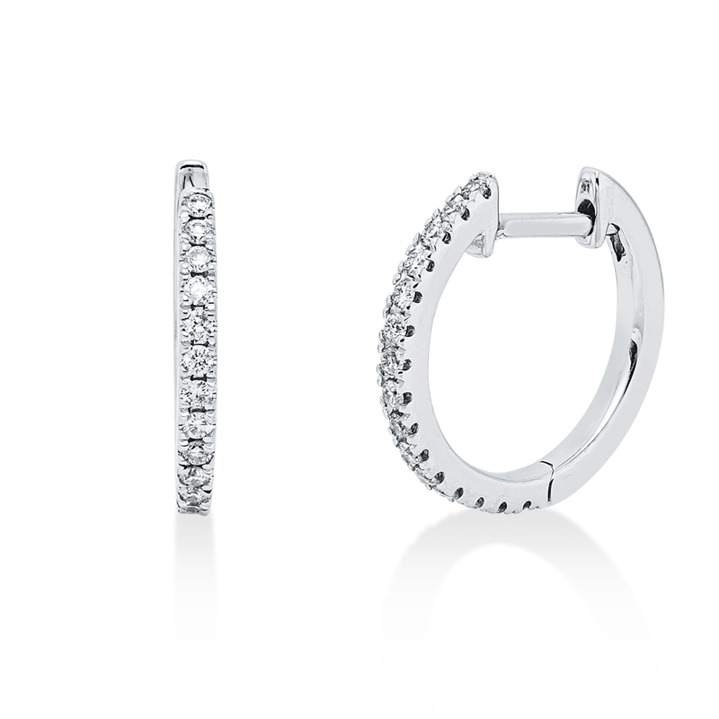 Creolen 18 kt WG, 30 Brill. 0,16 ct, TLB-si