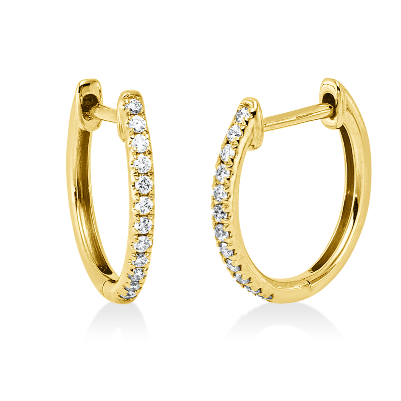 Creolen 18 kt GG, 24 Brill. 0,10 ct, TW-si