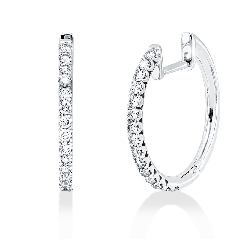 Creolen 18 kt WG, 30 Brill. 0,41 ct, TW-si