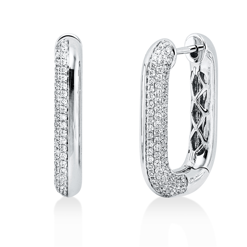 Creolen 18 kt WG, 178 Brill. 0,61 ct, TW-si