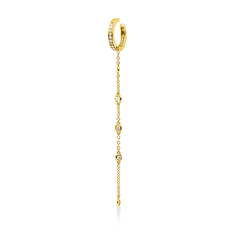 Ohrschmuck 18 kt GG, Ohrmanschette, 22 Brill. 0,22 ct, TW-vsi