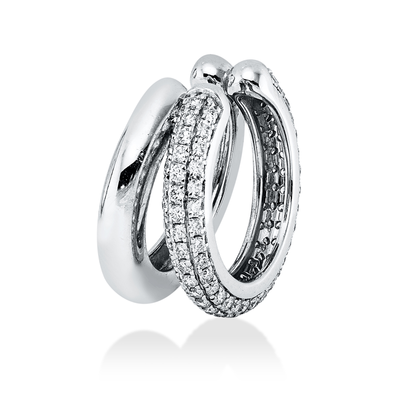 Ohrschmuck 14 kt WG, Ohrmanschette, 96 Brill. 0,33 ct, TW-vsi