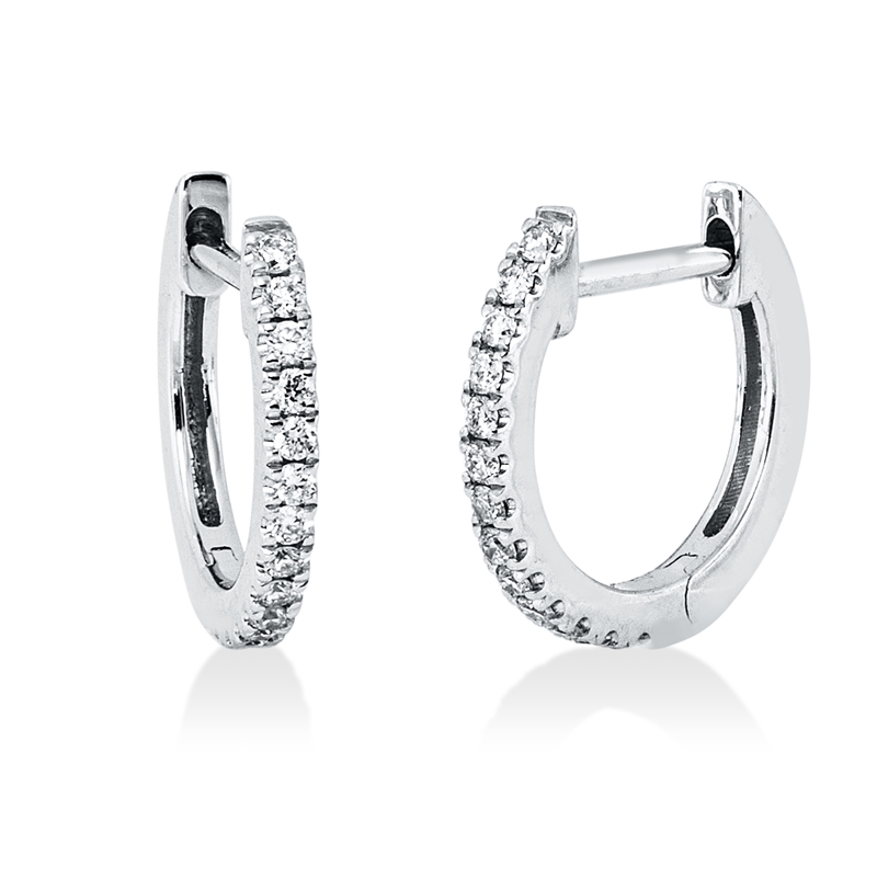 Creolen 18 kt WG, 26 Brill. 0,08 ct, TW-si