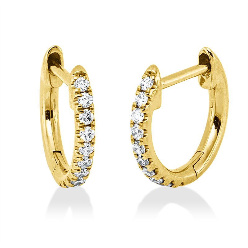 Creolen 18 kt GG, 20 Brill. 0,10 ct, TW-si