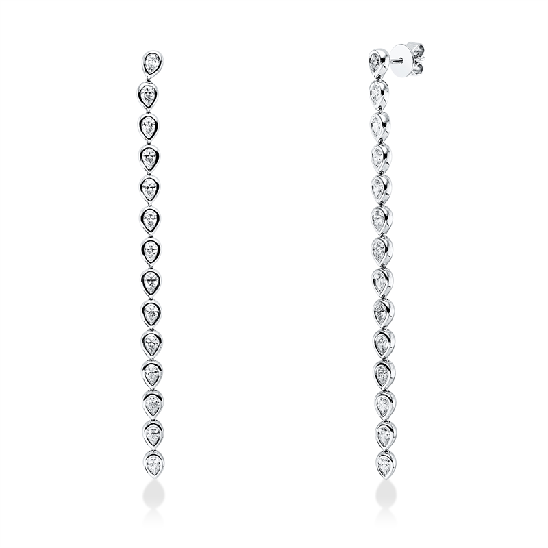 Ohrschmuck 18 kt WG, 28 Tropfen 2,12 ct, TW-vsi