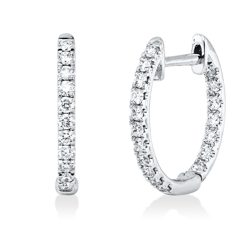 Creolen 18 kt WG, 36 Brill. 0,42 ct, TW-vsi/si