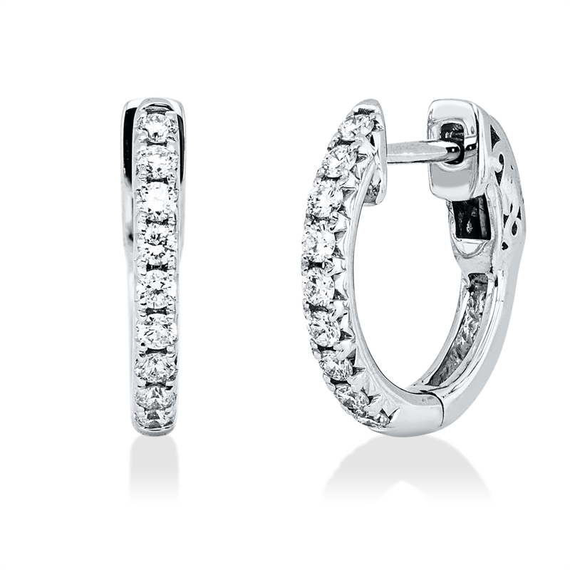 Creolen 18 kt WG, 18 Brill. 0,24 ct, TW-vsi/si