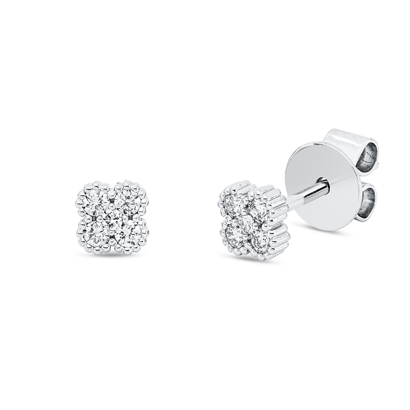 Ohrstecker 18 kt WG, 10 Brill. 0,12 ct, W-si