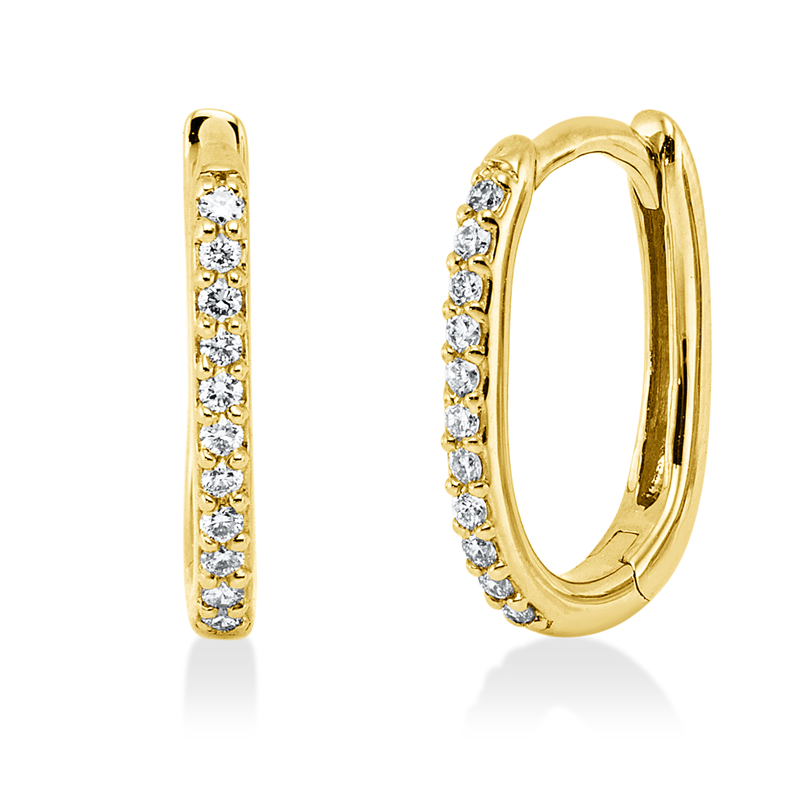 Creolen 18 kt GG, 22 Brill. 0,11 ct, TW-si