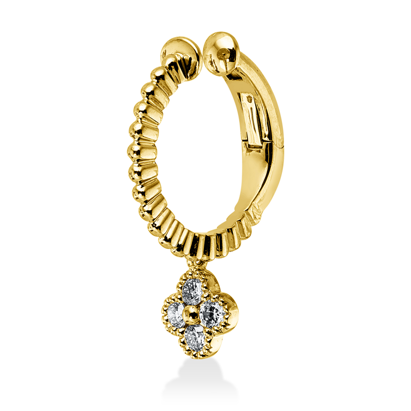 Ohrmansch. 18 kt WG+GG, Einzelstück, 4 Brill. 0,12 ct, TW-pi