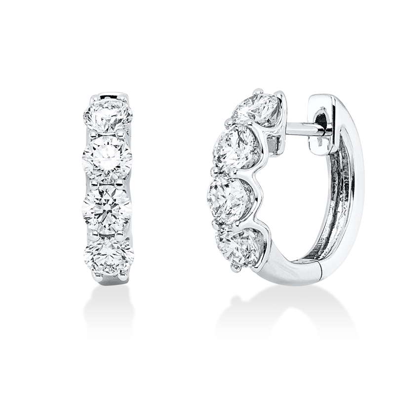 Creolen 18 kt WG, 8 Brill. 1,69 ct, TW-si