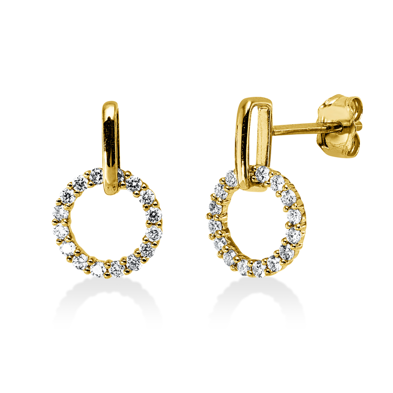 Ohrstecker 18 kt GG, 32 Brill. 0,28 ct, W-si