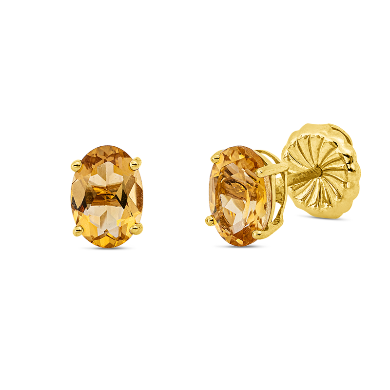Ohrstecker 18 kt GG, 2 Citrin 1,26 ct gelb