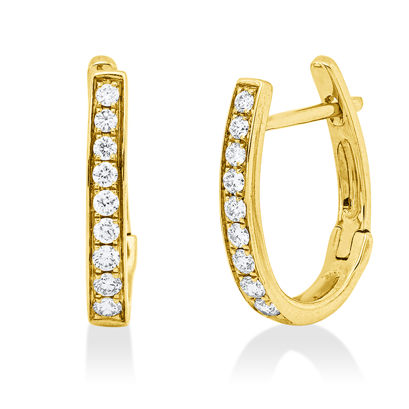 Creolen 18 kt GG, 18 Brill. 0,25 ct, F-vsi