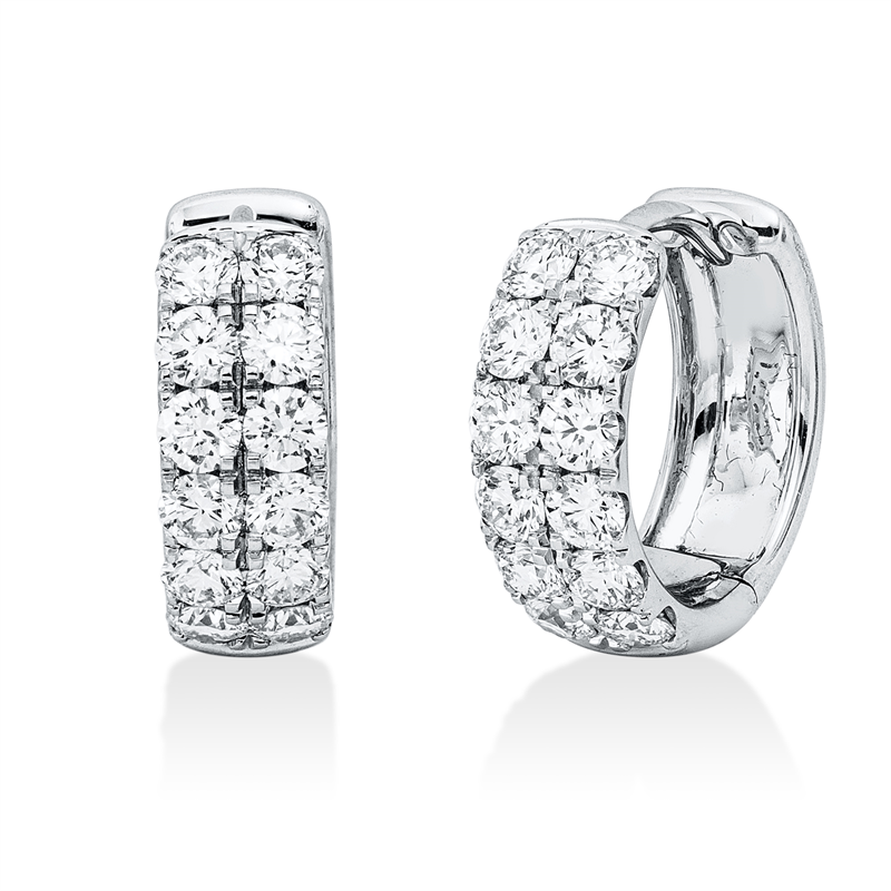 Creolen 18 kt WG, 24 Brill. 1,21 ct, TW-si