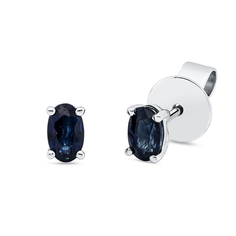 Ohrstecker 18 kt WG, 2 Saphir 0,67 ct blau