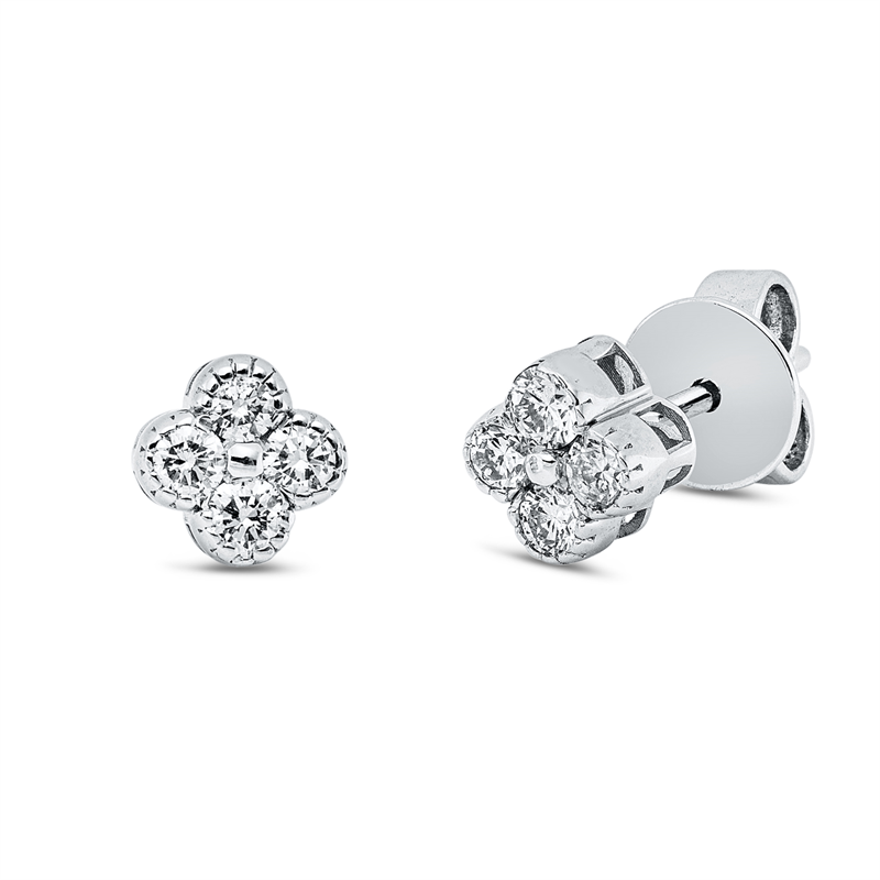 Ohrstecker 18 kt WG, 8 Brill. 0,36 ct, TW-si