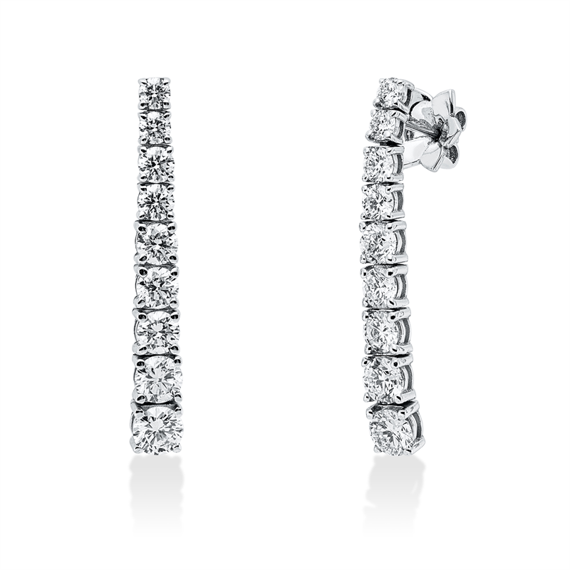 Ohrschmuck 18 kt WG, 18 Brill. 3,31 ct, TW-si