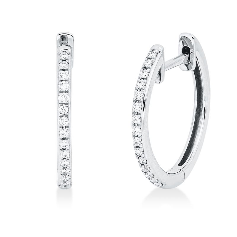 Creolen 18 kt WG, 30 Brill. 0,12 ct, TW-si