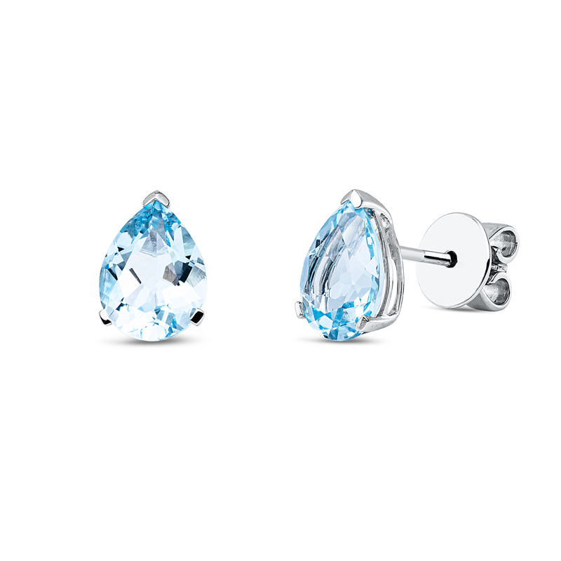 Ohrstecker 18 kt WG, 2 Topase 4,20 ct sky blue