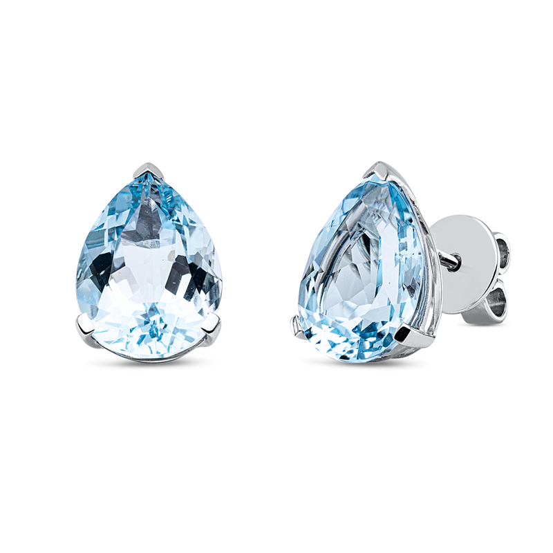 Ohrstecker 18 kt WG, 2 Topase 10,00 ct sky blue