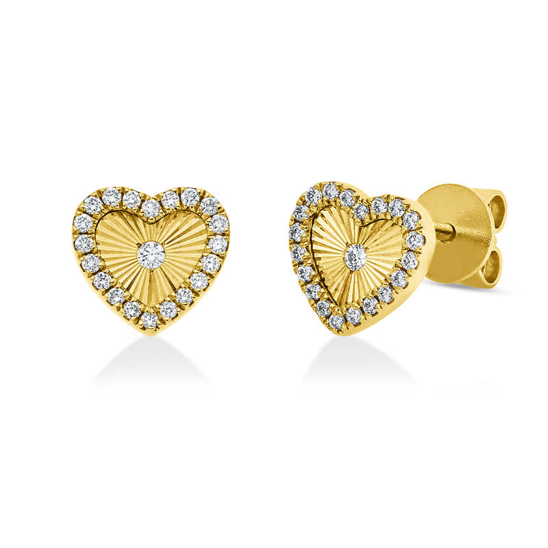 Ohrstecker 18 kt GG, 42 Brill. 0,11 ct, W-si