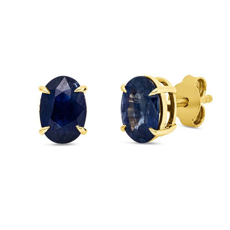 Ohrstecker 18 kt GG, 2 Saphire 1,68 ct blau