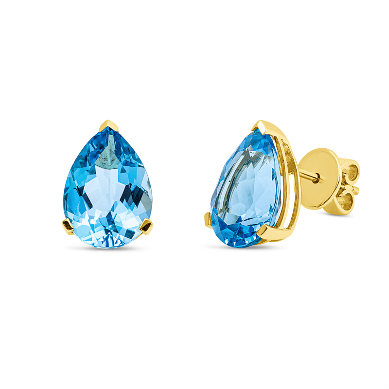 Ohrstecker 18 kt GG, 2 Topase 10,00 ct blau