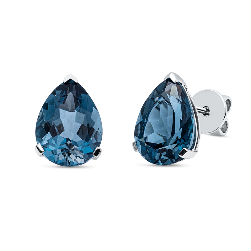 Ohrstecker 18 kt WG, 2 Topase 10,00 ct Lond. blue