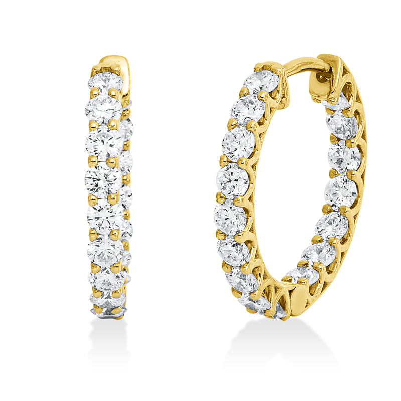 Creolen 18 kt GG, 32 Brill. 1,24 ct, TW-si