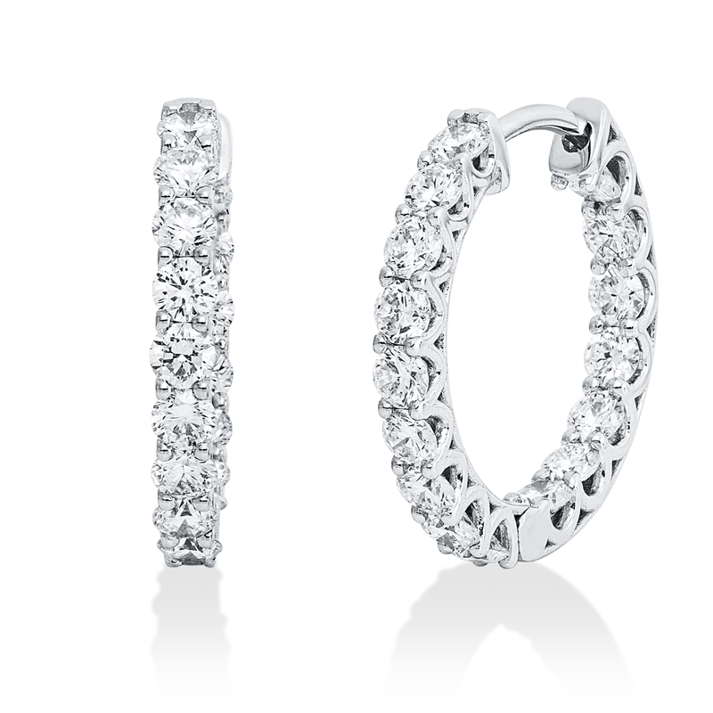 Creolen 18 kt WG, 32 Brill. 1,24 ct, TW-si