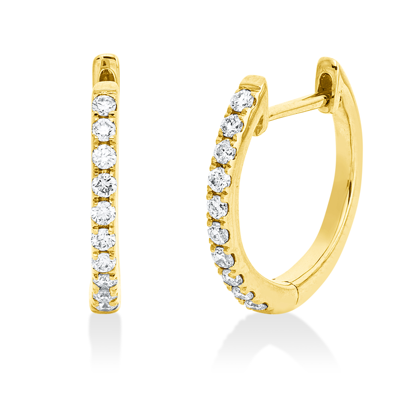 Creolen 18 kt GG, 20 Brill. 0,14 ct, TW-si