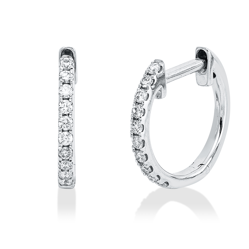 Creolen 18 kt WG, 20 Brill. 0,14 ct, TW-si