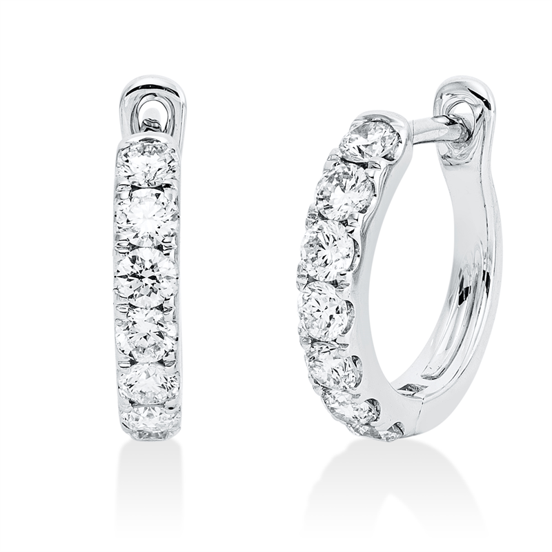 Creolen 18 kt WG, 14 Brill. 0,54 ct, TW-si