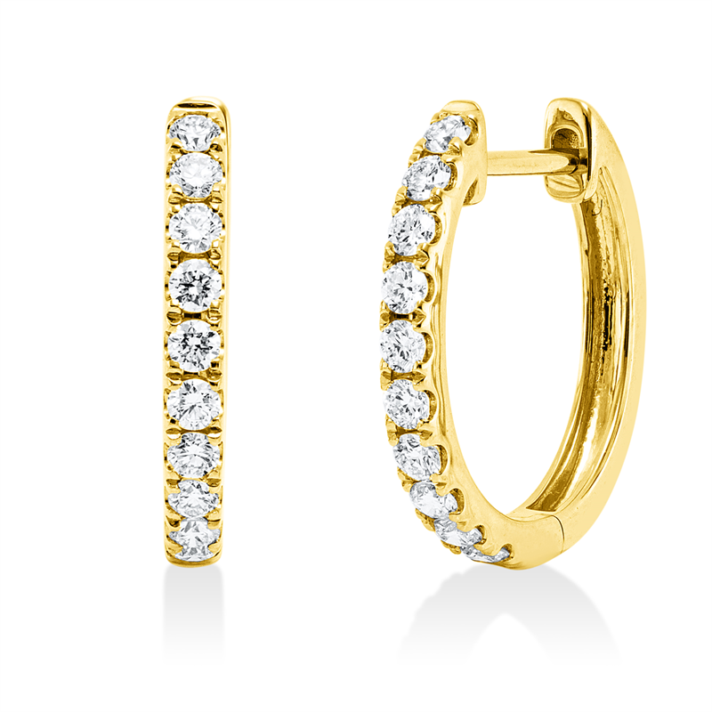 Creolen 18 kt GG, 20 Brill. 0,32 ct, TW-si
