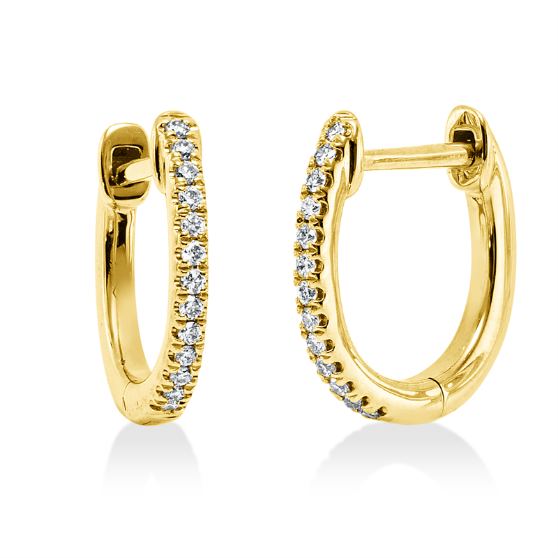 Creolen 18 kt GG, 26 Brill. 0,06 ct, TW-si