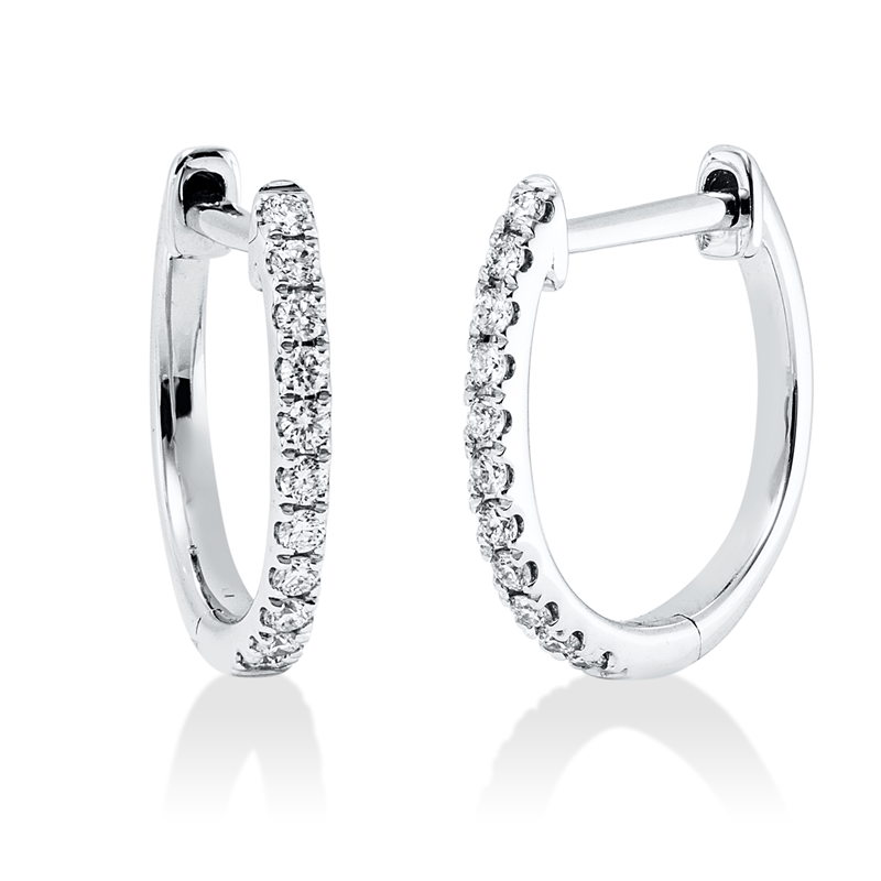 Creolen 18 kt WG, 22 Brill. 0,12 ct, TW-si
