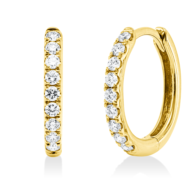 Creolen 18 kt GG, 18 Brill. 0,24 ct, TW-si