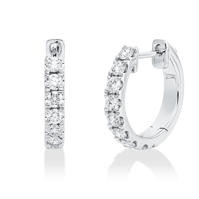 Creolen 18 kt WG, 16 Brill. 0,62 ct, TW-si