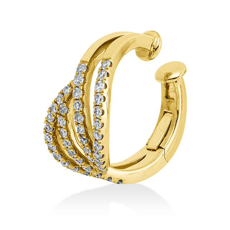 Creolen 18 kt GG+WG, 43 Dia. 0,20 ct, W-si