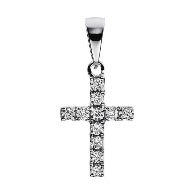 Anhänger 18 kt WG, mit Öse, 11 Brill. 0,10 ct, TW-vsi/si