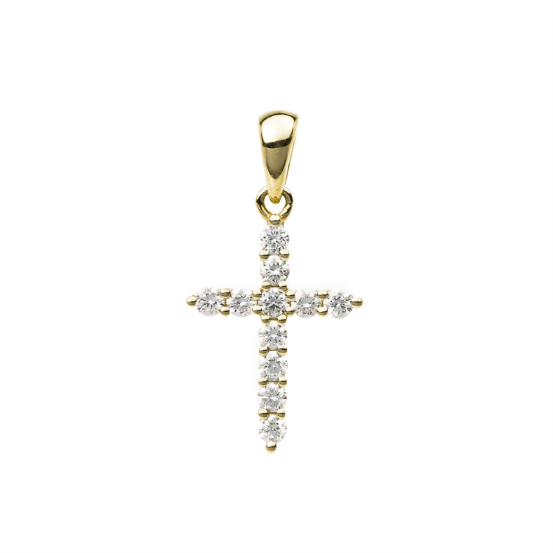 Anhänger 18 kt GG, 11 Brill. 0,25 ct, TW-si