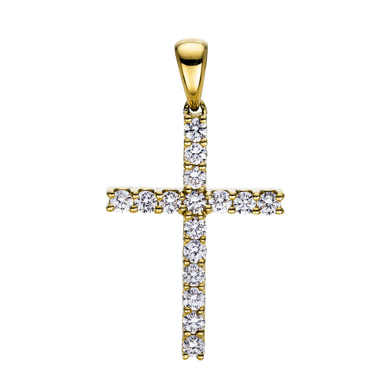 Anhänger 18 kt GG, 16 Brill. 0,49 ct, TW-si