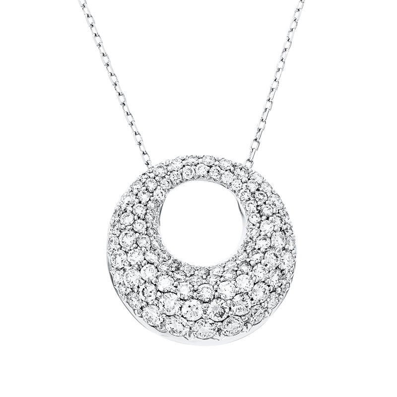 Anhänger 18 kt WG, 94 Brill. 1,27 ct, TW-vsi