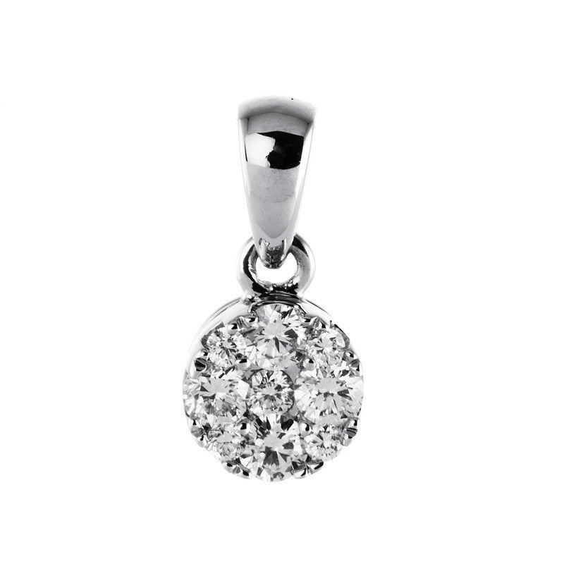 Anhänger 18 kt WG, mit Öse, 5 Brill. 0,15 ct, TW-si, 4 Brill. 0,03 ct, TW-si