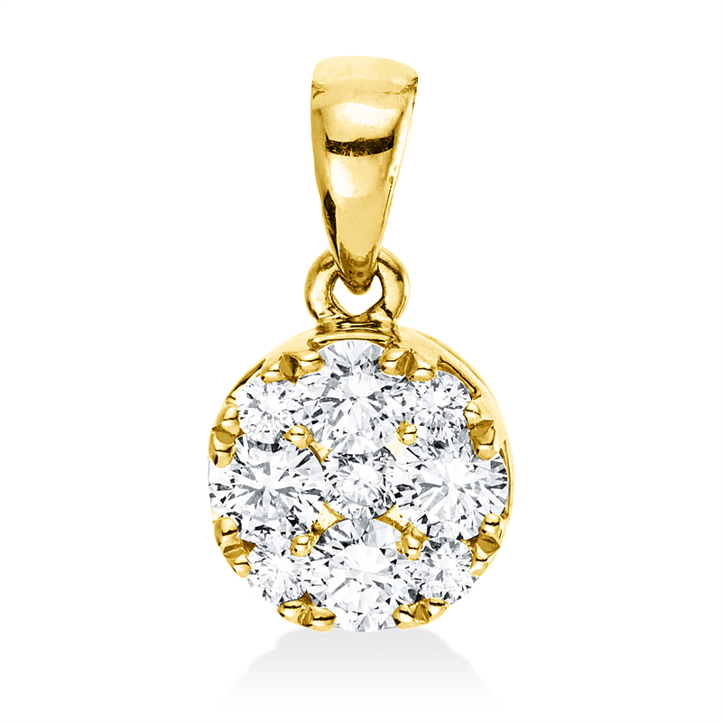 Anhänger 18 kt GG, 4 Brill. 0,33 ct, TW-si, 5 Brill. 0,10 ct, TW-si