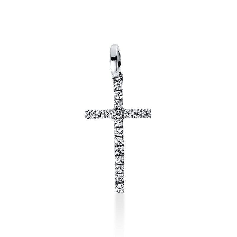 Anhänger 18 kt WG, mit Öse, 18 Brill. 0,10 ct, TW-vsi/si