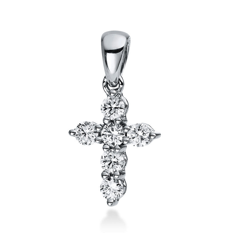 Anhänger 18 kt WG, mit Öse, 6 Brill. 0,24 ct, TW-si
