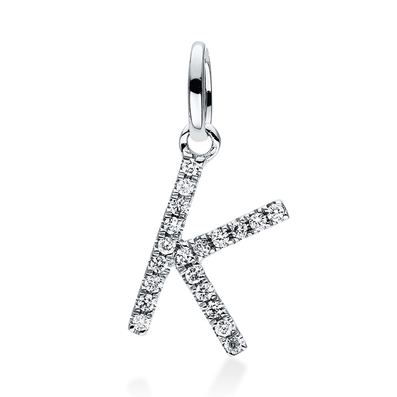 Anhänger 18 kt WG, mit Öse, 20 Brill. 0,04 ct, TW-si