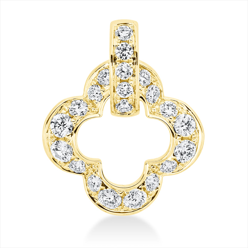 Anhänger 18 kt GG, mit Öse, 21 Brill. 0,42 ct, TW-vsi